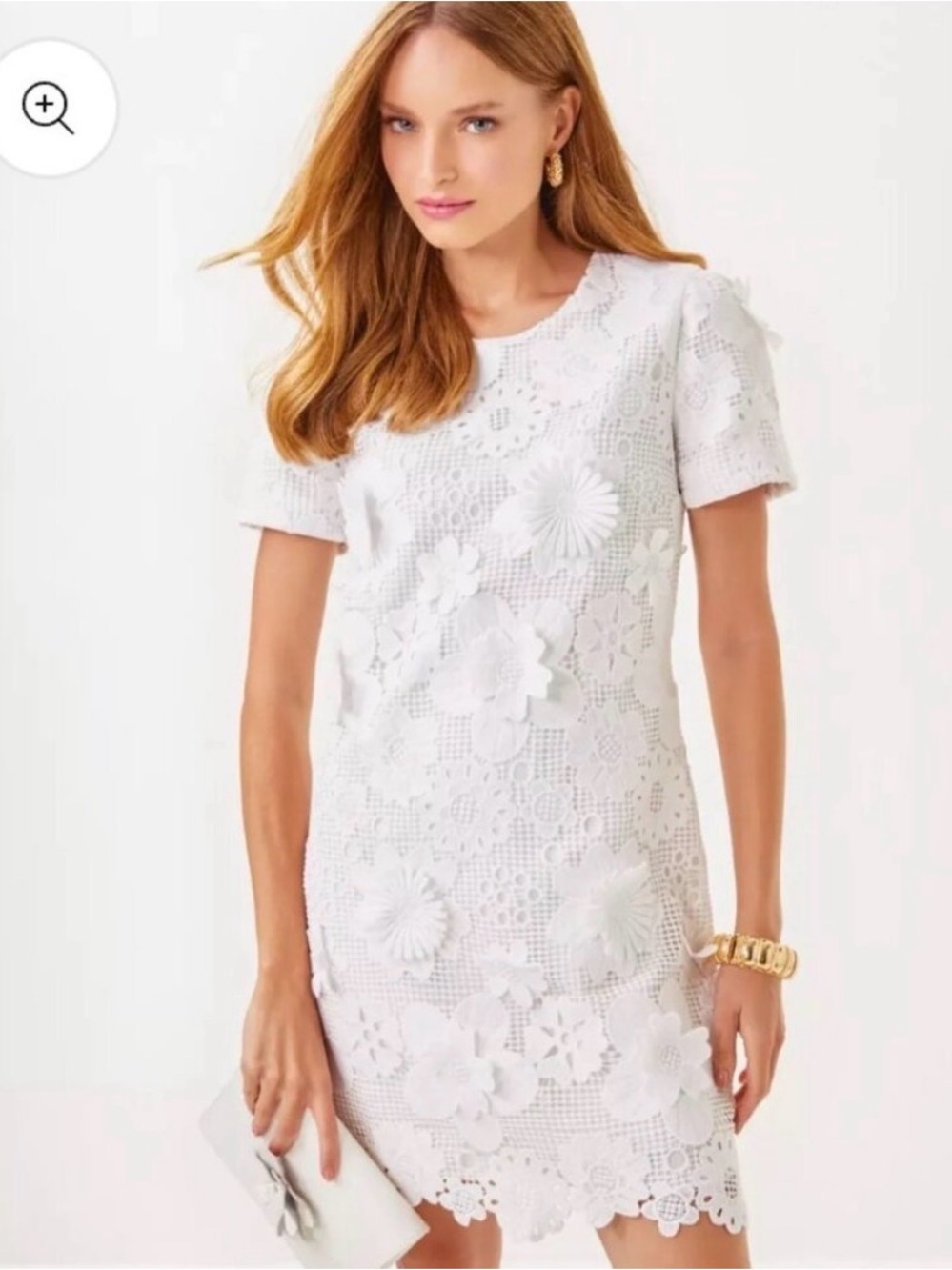 Lilly Pulitzer White 3D Floral Crochet Dress - Picture 4 of 5